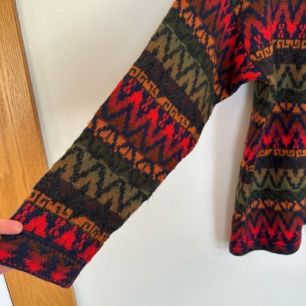 The Alpaca Connection Handmade in Peru Alpaca  Unisex Button Down Multi Color Ch - Picture 5 of 9